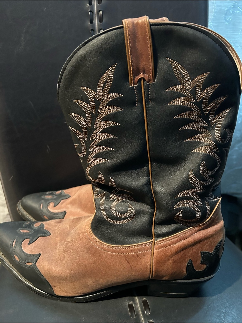 Silver Rebel Tan and Brown Leather Men’s cowboy boots